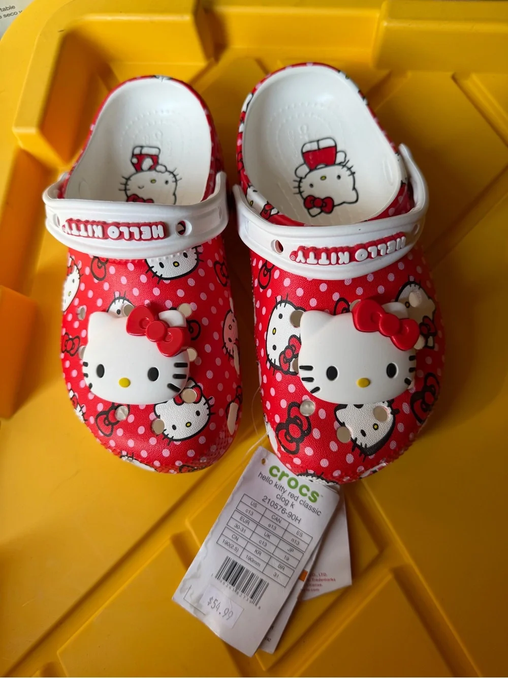 Hello Kitty Red and White Kids Slip-On Clogs with Bow Accents